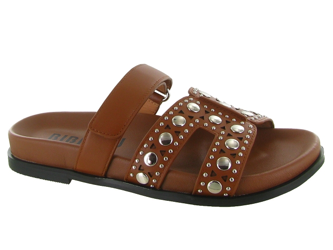 sandales et nu pieds - Mule Sabot - femme - Cuir - Marron - Bibi lou