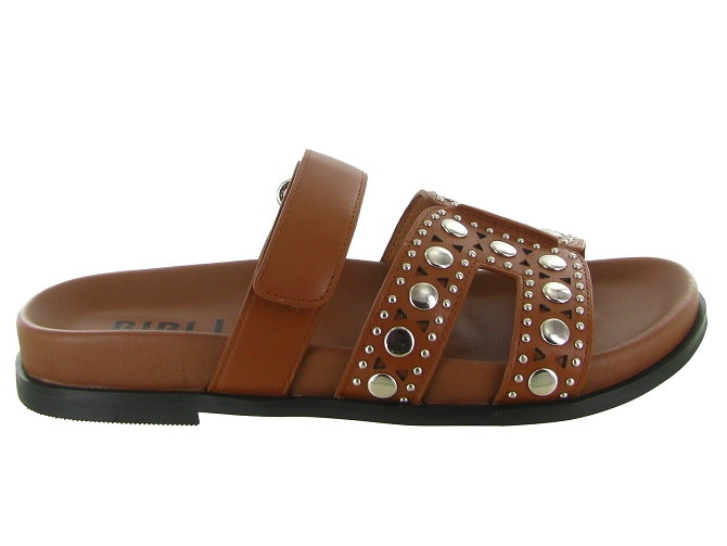 sandales et nu pieds - Mule Sabot - femme - Cuir - Marron - Bibi lou5901801_2