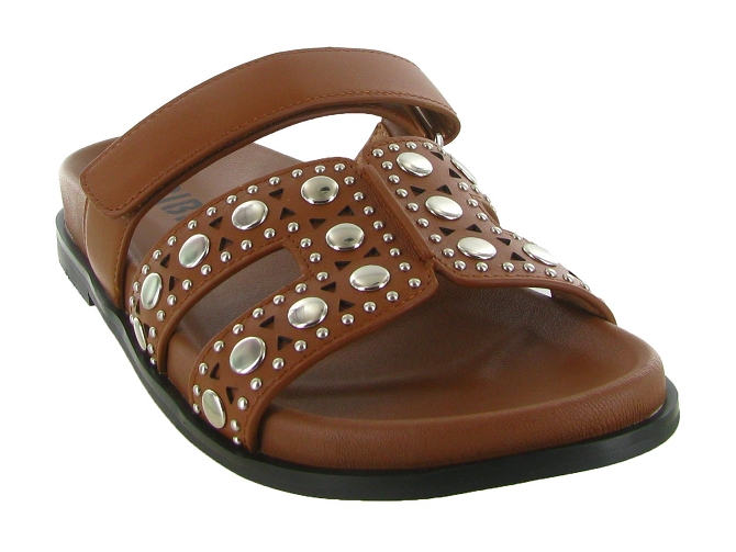sandales et nu pieds - Mule Sabot - femme - Cuir - Marron - Bibi lou5901801_3