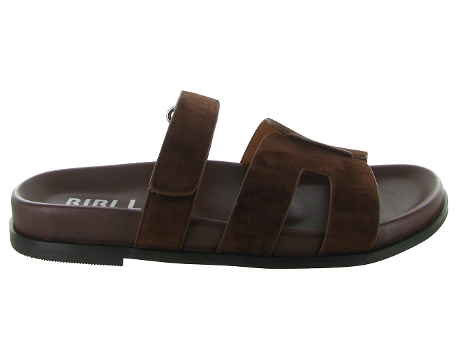sandales et nu pieds - Mule Sabot - femme - Nubuck - Marron - Bibi lou5902001_2