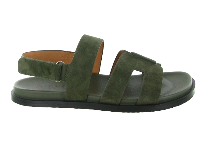 sandales et nu pieds - Mule Sabot - femme - Nubuck - Kaki - Bibi lou5902101_2