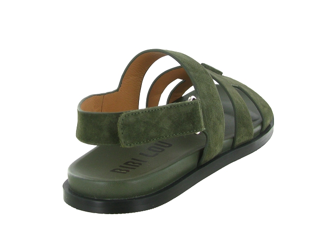 sandales et nu pieds - Mule Sabot - femme - Nubuck - Kaki - Bibi lou5902101_5
