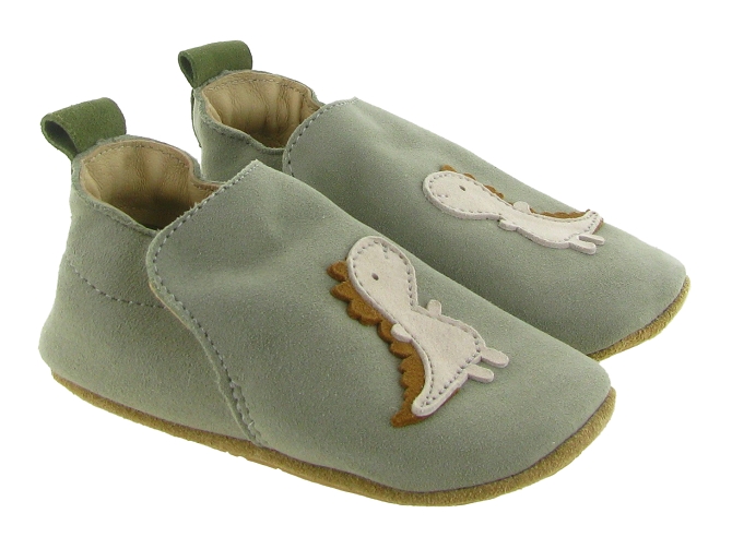 chaussons et pantoufles - Semelle souple - bebe garcon - Synthétique - Kaki - Bellamy5904101_2