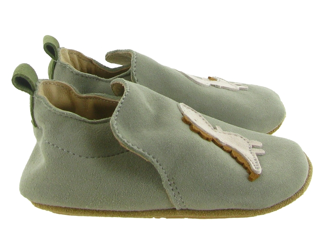 chaussons et pantoufles - Semelle souple - bebe garcon - Synthétique - Kaki - Bellamy5904101_3
