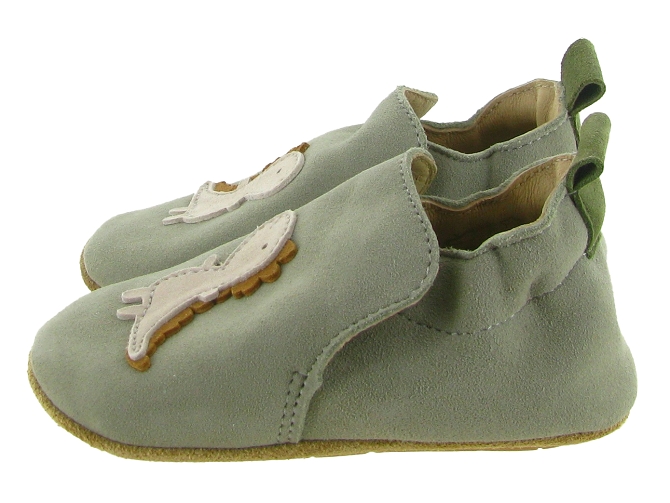 chaussons et pantoufles - Semelle souple - bebe garcon - Synthétique - Kaki - Bellamy5904101_4