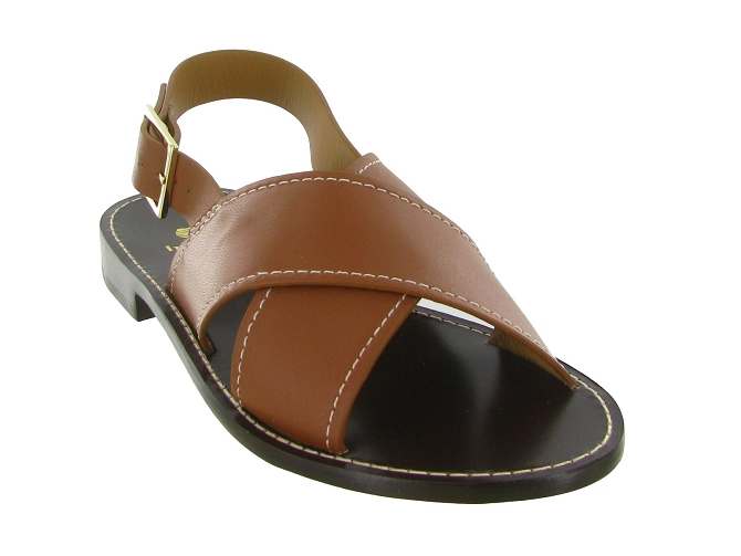 sandales et nu pieds - Confort - femme - Cuir - Camel - Bobbies5906201_3