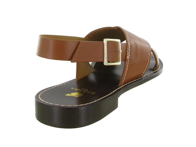 sandales et nu pieds - Confort - femme - Cuir - Camel - Bobbies5906201_5