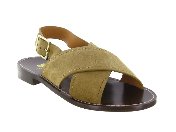 sandales et nu pieds - Confort - femme - Cuir - Marron - Bobbies5906202_3