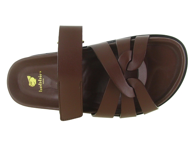 sandales et nu pieds - Mule Sabot - femme - Cuir - Marron - Bobbies5906401_3