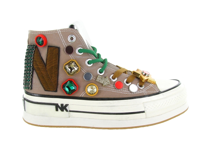 baskets et sneakers - Confort - femme - Toile  - Taupe - Nan ku5907602_2