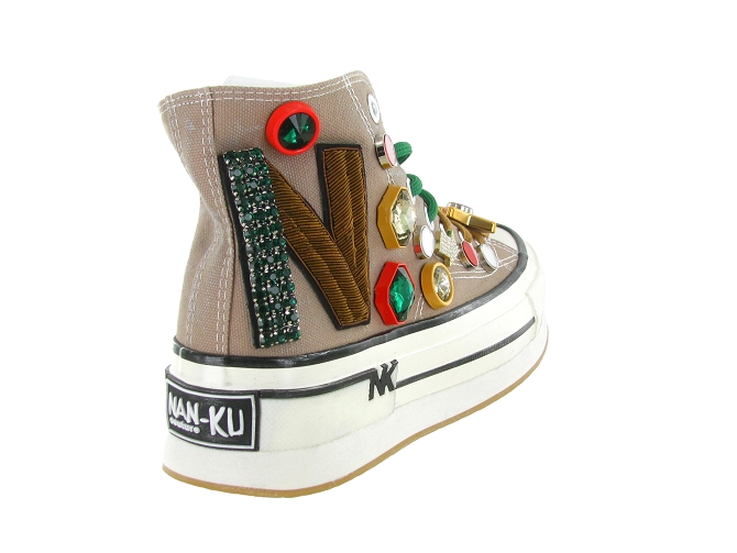 baskets et sneakers - Confort - femme - Toile  - Taupe - Nan ku5907602_5