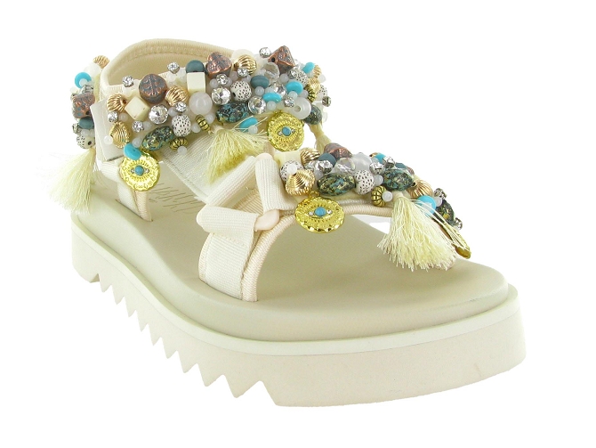 sandales et nu pieds - Casual - femme - Toile  - Blanc - Nan ku5907701_3