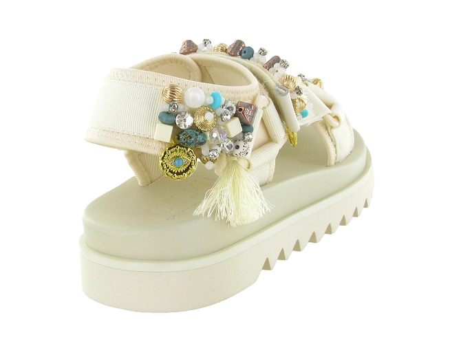 sandales et nu pieds - Casual - femme - Toile  - Blanc - Nan ku5907701_5