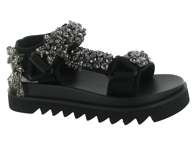 sandales et nu pieds - Casual - femme - Toile  - Noir - Nan ku