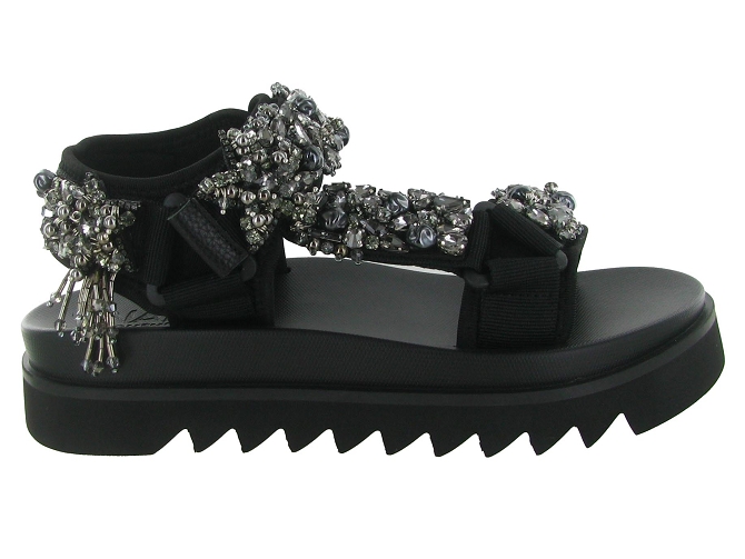 sandales et nu pieds - Casual - femme - Toile  - Noir - Nan ku5907801_2