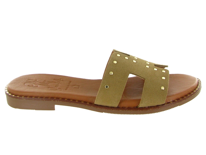 sandales et nu pieds - Mule Sabot - femme - Nubuck - Beige - Oh my sandals5908201_2