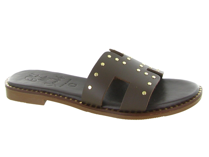 sandales et nu pieds - Mule Sabot - femme - Nubuck - Marron - Oh my sandals