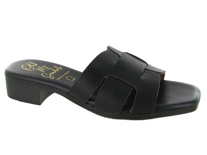 sandales et nu pieds - Mule Sabot - femme - Cuir - Noir - Oh my sandals