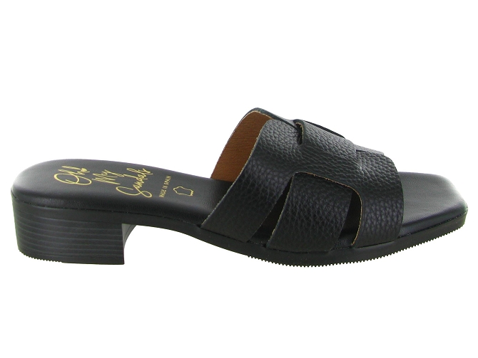 sandales et nu pieds - Mule Sabot - femme - Cuir - Noir - Oh my sandals5908301_2