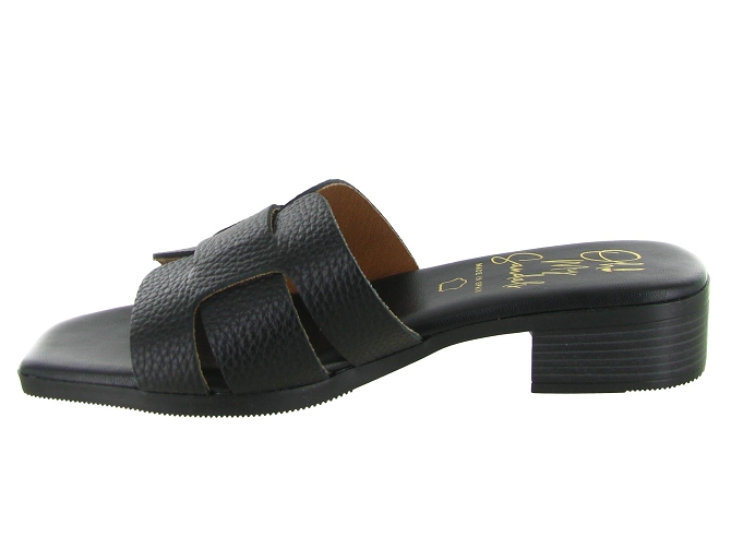 sandales et nu pieds - Mule Sabot - femme - Cuir - Noir - Oh my sandals5908301_4