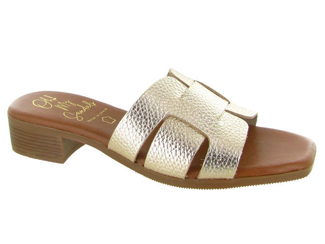 sandales et nu pieds - Mule Sabot - femme - Cuir - Or - Oh my sandals