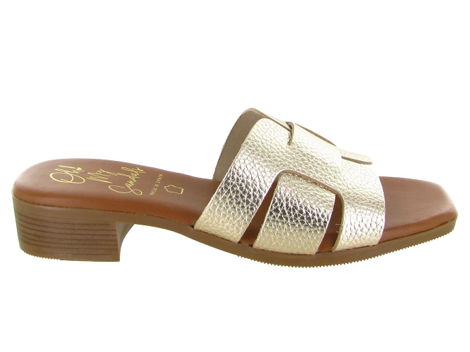 sandales et nu pieds - Mule Sabot - femme - Cuir - Or - Oh my sandals5908302_2