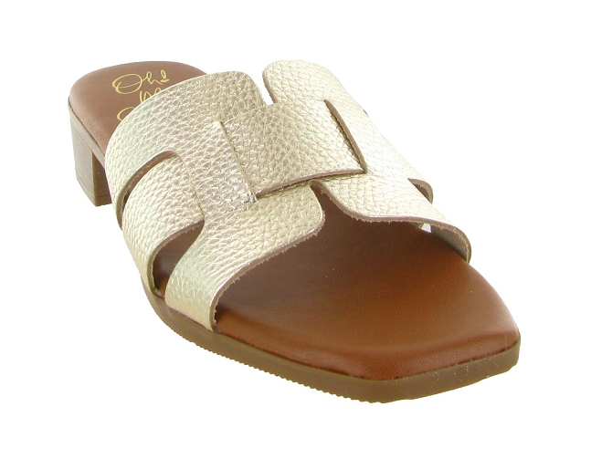 sandales et nu pieds - Mule Sabot - femme - Cuir - Or - Oh my sandals5908302_3