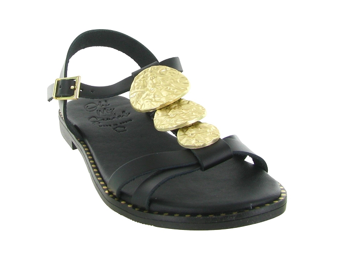 sandales et nu pieds - Confort - femme - Cuir - Noir - Oh my sandals5908501_3