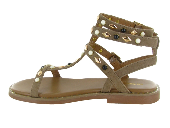 sandales et nu pieds - Confort - femme - Cuir - Beige - Les tropeziennes5909401_4