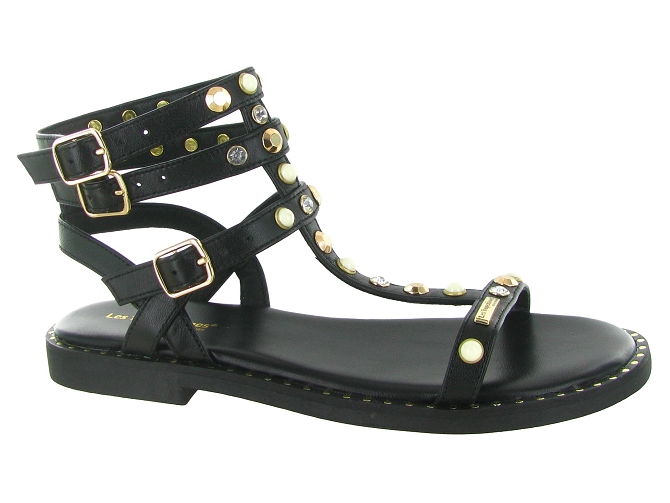 sandales et nu pieds - Confort - femme - Cuir - Noir - Les tropeziennes
