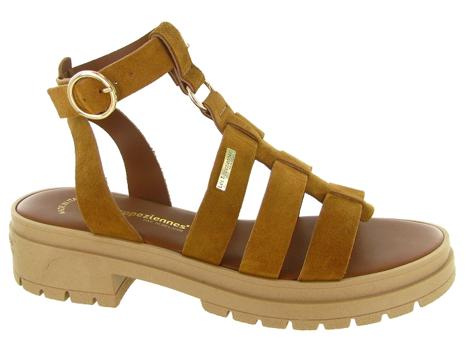 sandales et nu pieds - Confort - femme - Nubuck - Beige - Les tropeziennes
