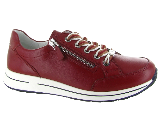 baskets et sneakers - Confort - femme - Cuir - Rouge - Ara