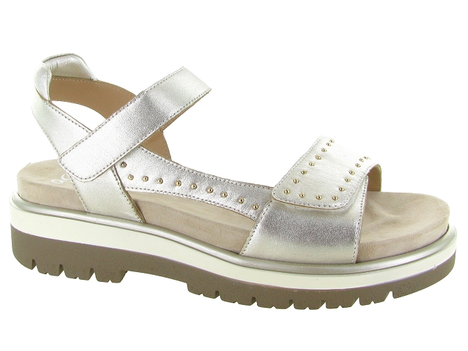 sandales et nu pieds - Confort - femme - Cuir - Argent - Ara