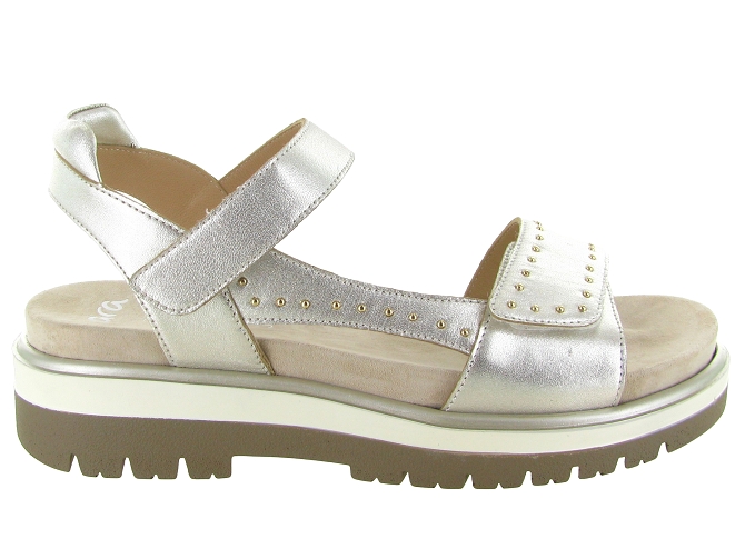 sandales et nu pieds - Confort - femme - Cuir - Argent - Ara5913601_2