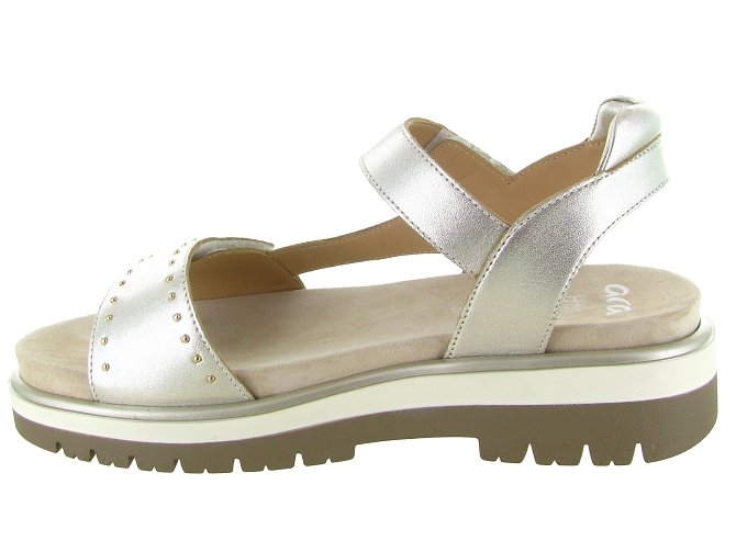 sandales et nu pieds - Confort - femme - Cuir - Argent - Ara5913601_4