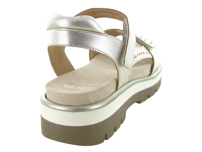 sandales et nu pieds - Confort - femme - Cuir - Argent - Ara5913601_5