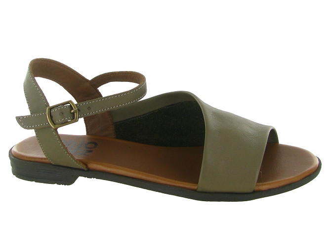 sandales et nu pieds - Casual - femme - Cuir laminé - Vert - Bueno