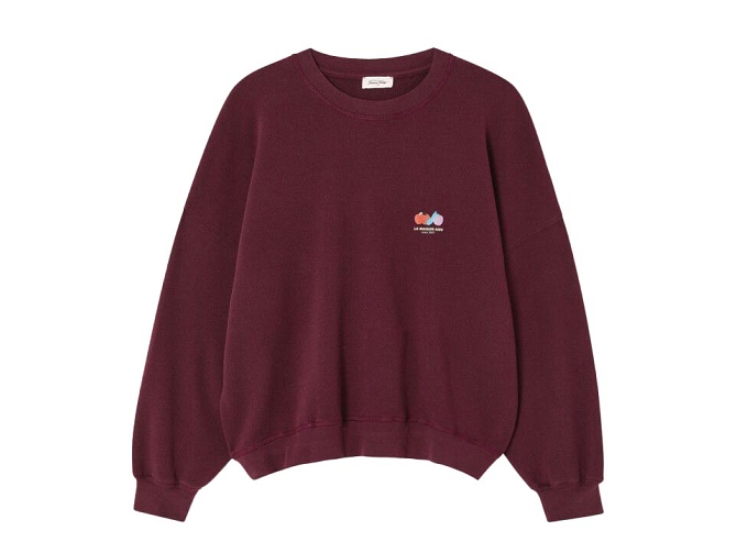 sweat - SANS CAPUCHE - vetement femme - Coton - Bordeaux - American vintage