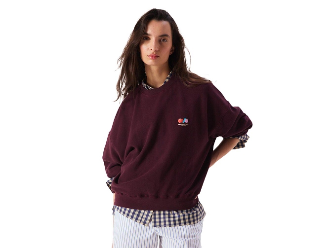 sweat - SANS CAPUCHE - vetement femme - Coton - Bordeaux - American vintage5918104_3
