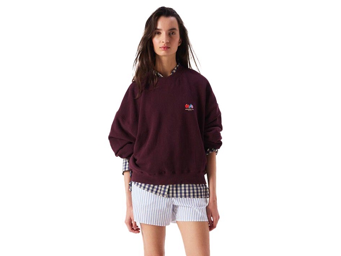 sweat - SANS CAPUCHE - vetement femme - Coton - Bordeaux - American vintage5918104_4