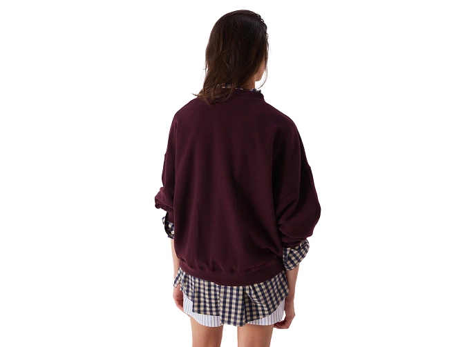 sweat - SANS CAPUCHE - vetement femme - Coton - Bordeaux - American vintage5918104_5