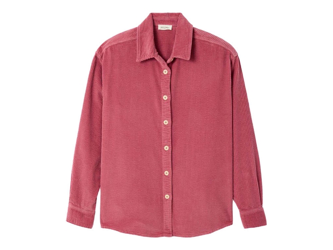 chemise - MANCHE LONGUE - vetement femme - Coton - Rose - American vintage