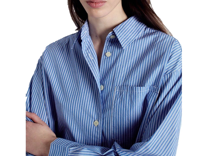 chemise - MANCHE LONGUE - vetement femme - Coton - Bleu - American vintage5918701_5