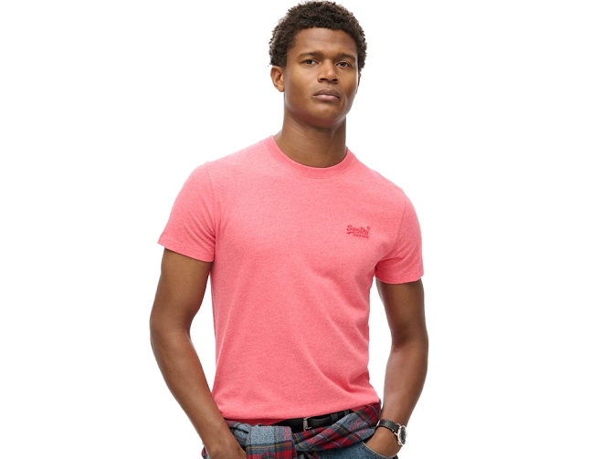 tee shirt - MANCHE COURTE - vetement homme - Coton - Rose - Superdry