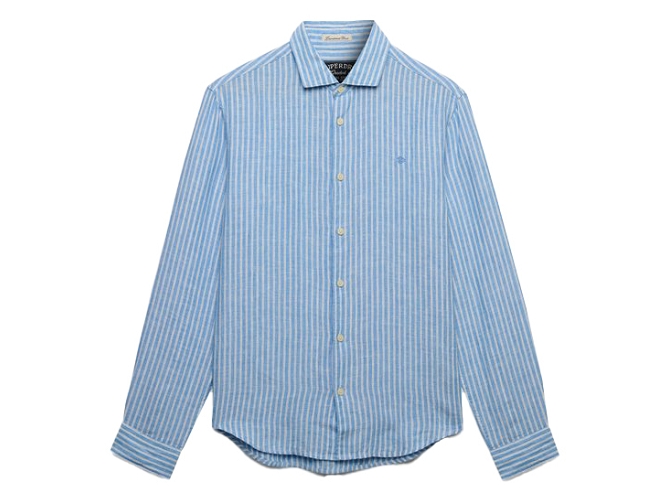 chemise - MANCHE LONGUE - vetement homme - Coton - Bleu - Superdry