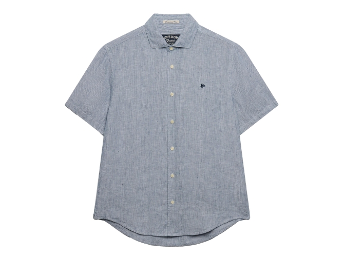chemise - MANCHE LONGUE - vetement homme - Coton - Bleu - Superdry