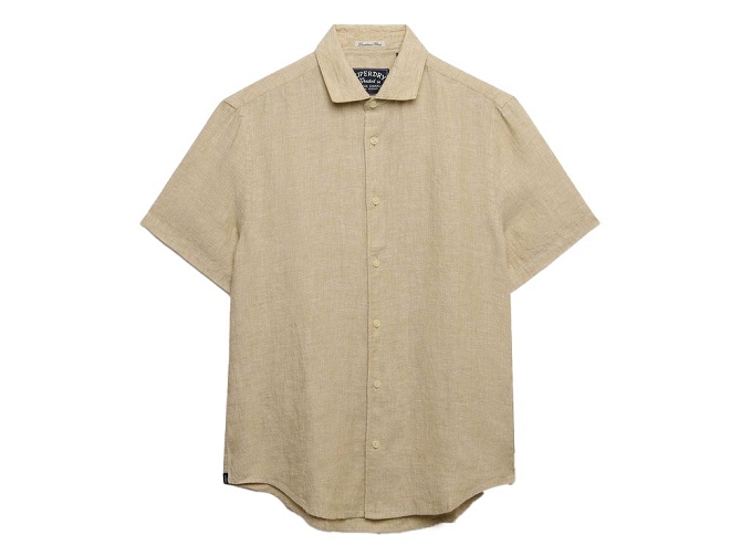 chemise - MANCHE LONGUE - vetement homme - Coton - Beige - Superdry