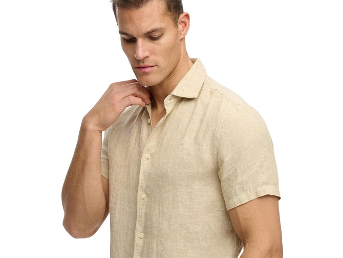 chemise - MANCHE LONGUE - vetement homme - Coton - Beige - Superdry5919402_3