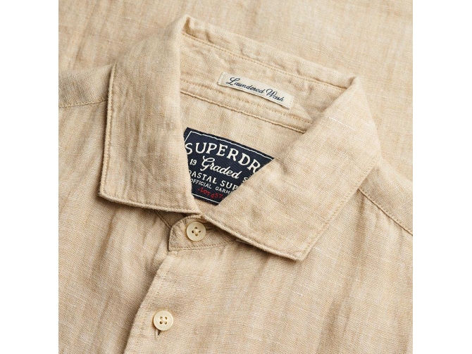 chemise - MANCHE LONGUE - vetement homme - Coton - Beige - Superdry5919402_5