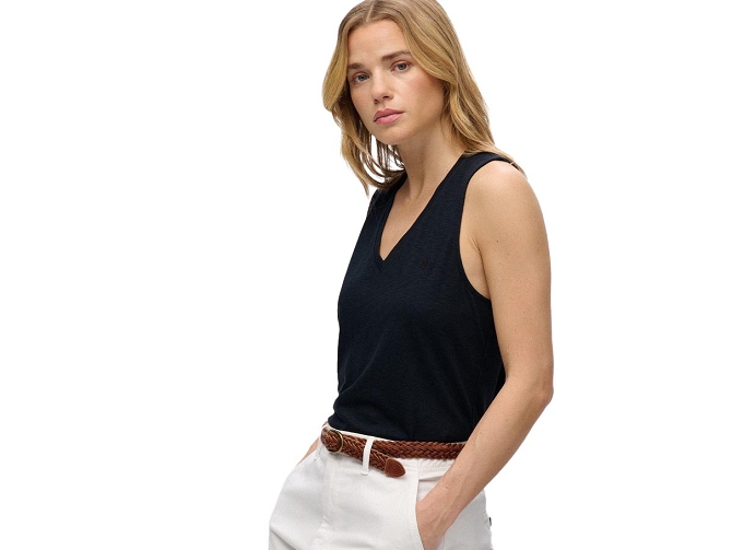 tee shirt - DEBARDEUR - vetement femme - Coton - Bleu Marine - Superdry5919604_3